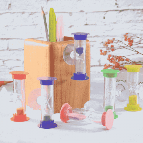 Colorful  Plastic Teeth Brushing Sand Clock for Kids