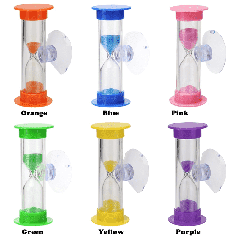 Colorful  Plastic Teeth Brushing Sand Clock for Kids