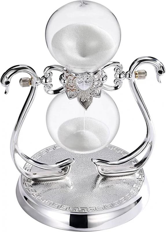 Silver hour glass sand timer